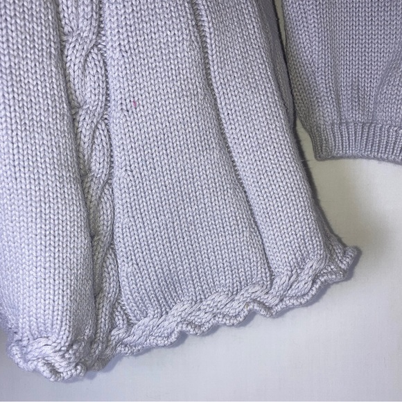 Cupio Ladies Tulip Shaped Cable Knit Sweater Light Grey Size Medium - Picture 6 of 15